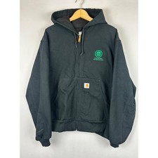 Carhartt Duck Active Jacket Thermal Lined Full Zip Black Company J131 Men Size L