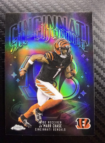 Ja'Marr Chase 2025 Topps Chrome Football #ACT-5 All Chrome Team Refractor Bengal