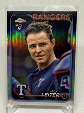 2024 Topps Chrome JACK LEITER SP Image Variation Rookie Card RC Rangers. rookie card picture