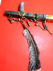 NATIVE AMERICAN BEADED PIPE LEATHER DROPS BELLS CONES ANTIQUE SW INDIAN ANTIQUE — photo 2