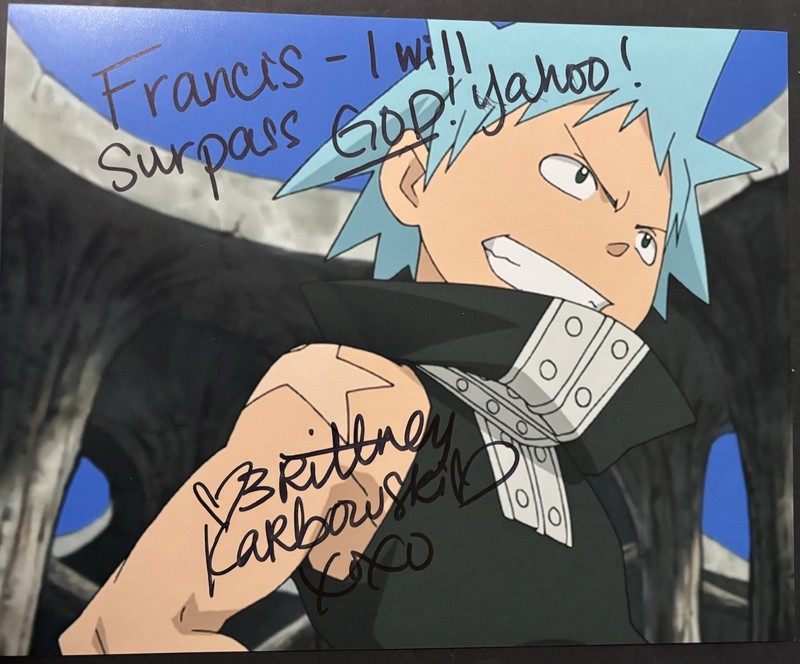 Brittney Karbowski hand signed Soul Eater Black Star photo auto voice actor #1