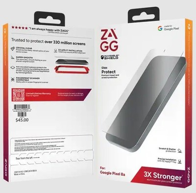 Lot x2 Zagg Invisible Shield Glass Screen Protector for Google Pixel 8a
