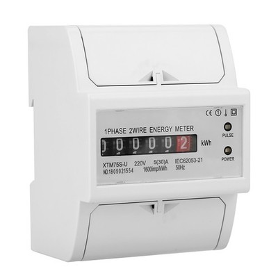 5 30 A 220V Digital 1 Phase 2 Wire 4P Din Rail Elektrischer Zähler Elek AK
