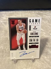 Zach Collins RC 2017-18 Panini Contenders Game Ticket RC #ST-ZCL Auto Red SP#/25