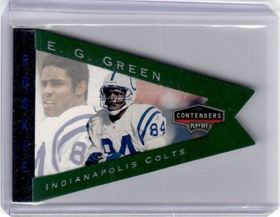 1998 Playoff Contenders Pennants Felt Green E.G. Green #41 A