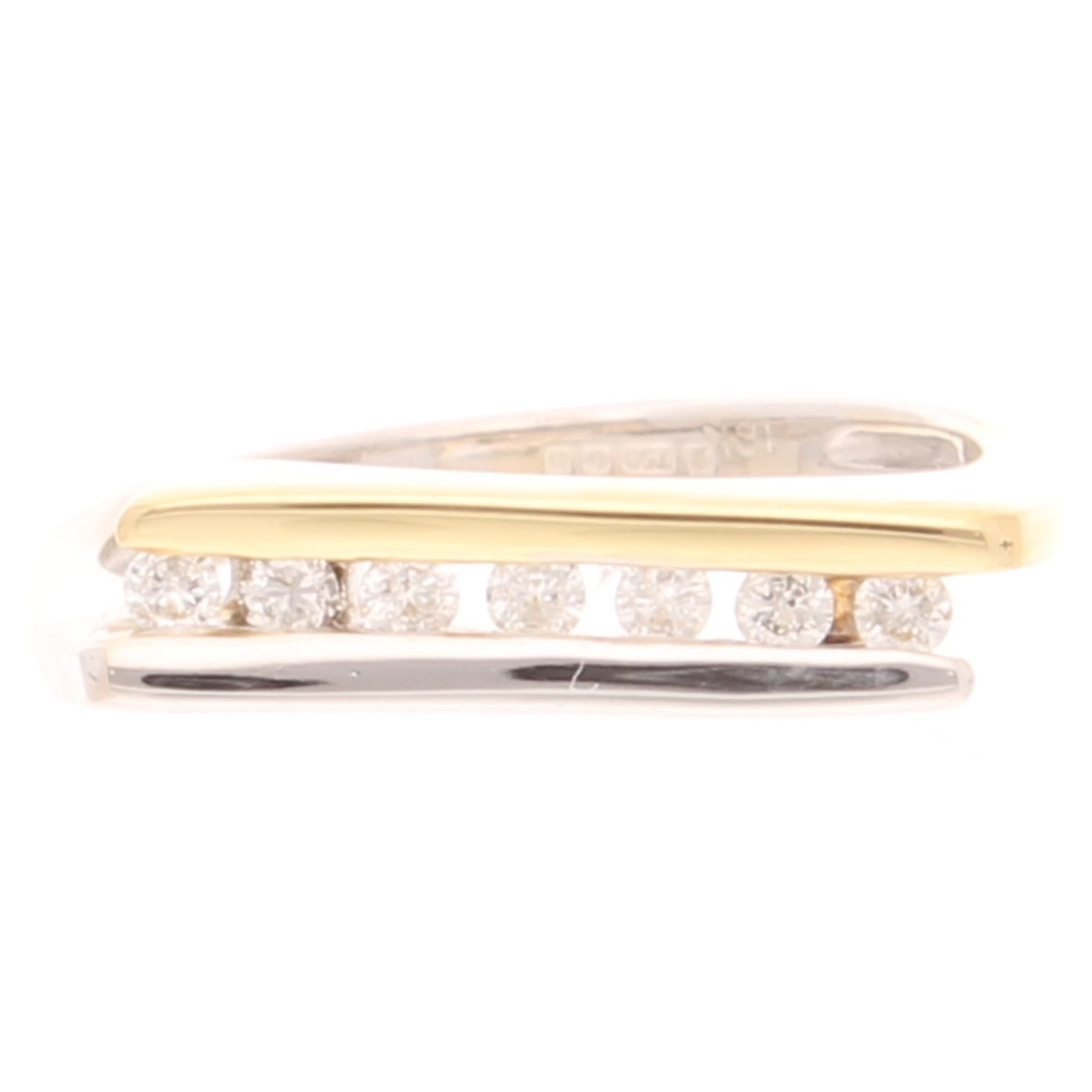 18Carat Yellow & White Gold 0.16ct Fancy Eternity Ring (Size J) 4mm Wide