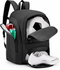 Soccer Backpack with Ball Holder,Youth soccer Bag for Black