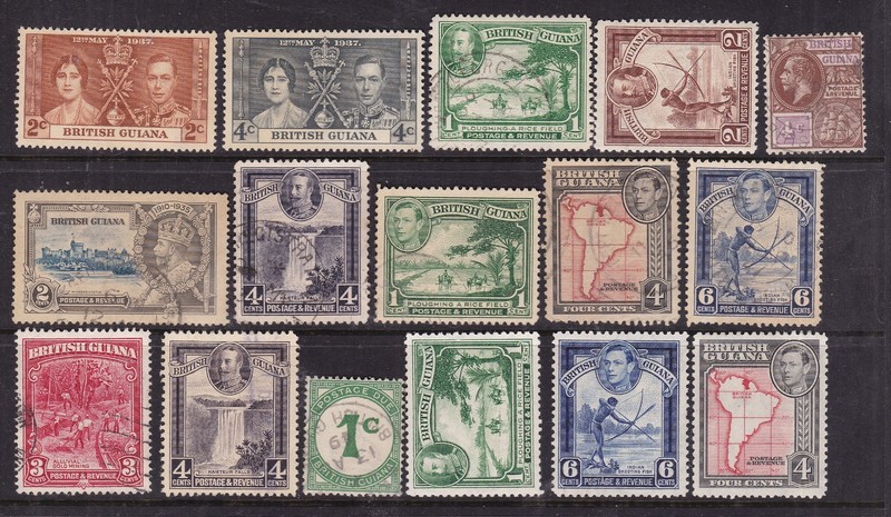 BRITISH   GUIANA  ^^^^1940-52  x16  hingec& used collection   hcv@ xxga3935brguy