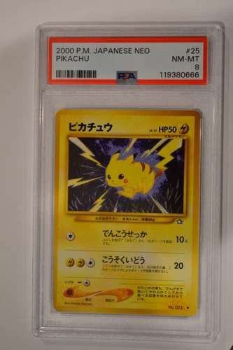 Pokemon Japanese Neo 1 Genesis 025 Pikachu 2000 Card 25 PSA 8