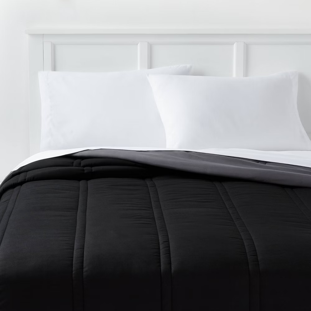 King Lofty Microfiber Comforter Black - Room Essentials Midweight Plain 3290₽