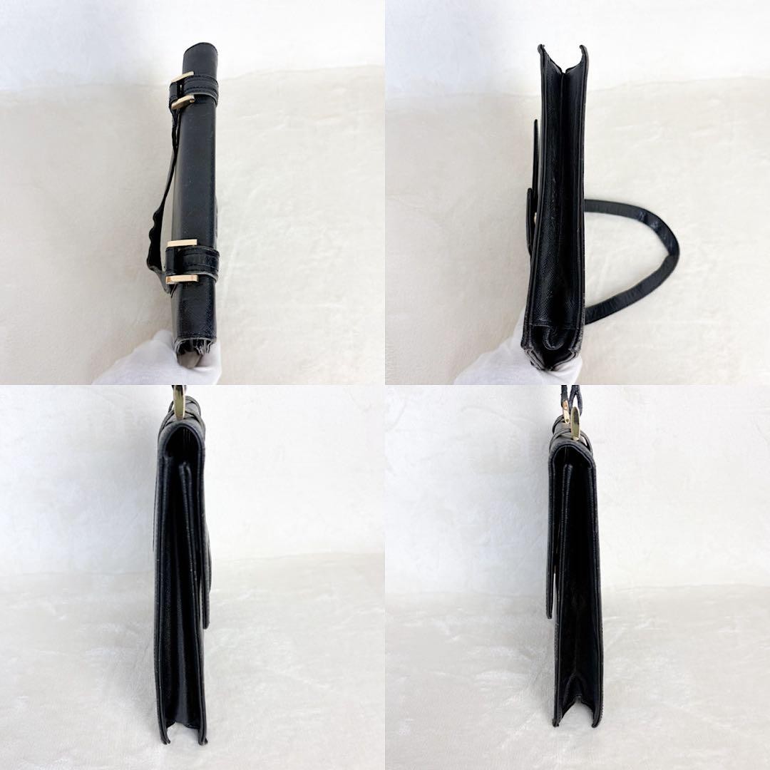 Borsa a mano Yves Saint Laurent nera monospalla per cerimonie Saffiano