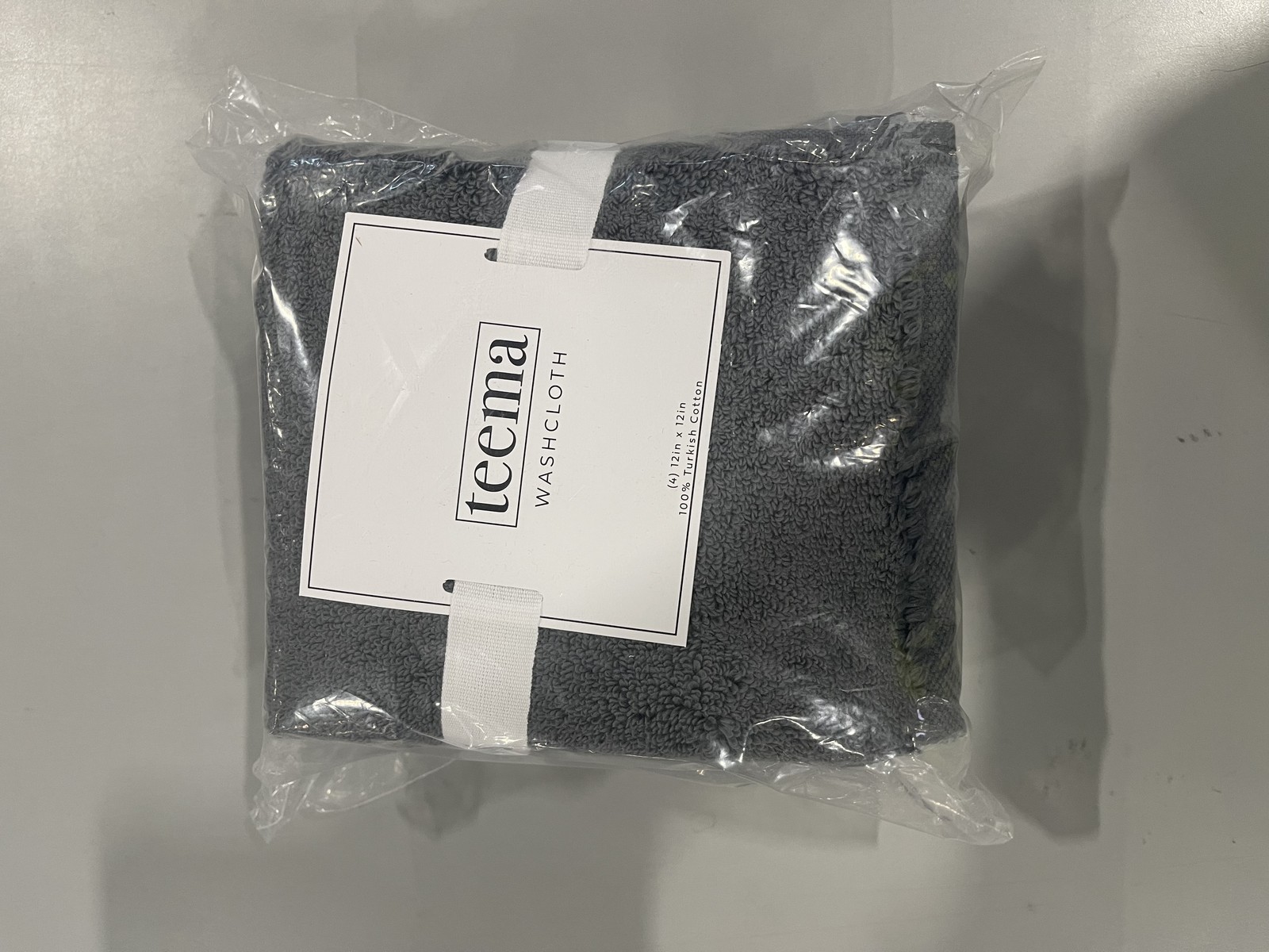 МОЧАЛКА TEEMA, 4 УПАКОВКИ, 12X12 - 100% ТУРЕЦКИЙ ХЛОПОК - ДРЕВЕСНЫЙ УГОЛЬ