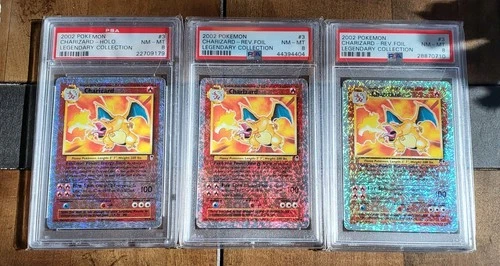 2002 POKEMON LEGENDARY COLLECTION #3 CHARIZARD-REVERSE FOIL PSA 8