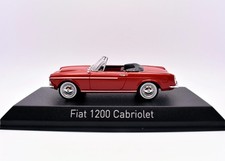 NOREV Fiat 1200 Cabriolet Diecast Car Model 1:43 Red Display Case