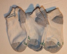 3 pair Children's No-Show Socks, Size 7-8 , White Gray, Hanes