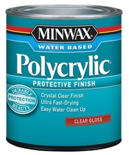 Minwax Polycrylic Gloss Crystal Clear Water-Based Polyurethane 1 qt