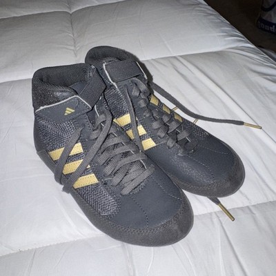 Adidas HVC Gray/Gold Youth Boys Wrestling Shoes - Size 1
