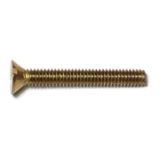 8-32 x 1-1/4" Brass Coarse Thread Slotted Flat Head Machine Screws