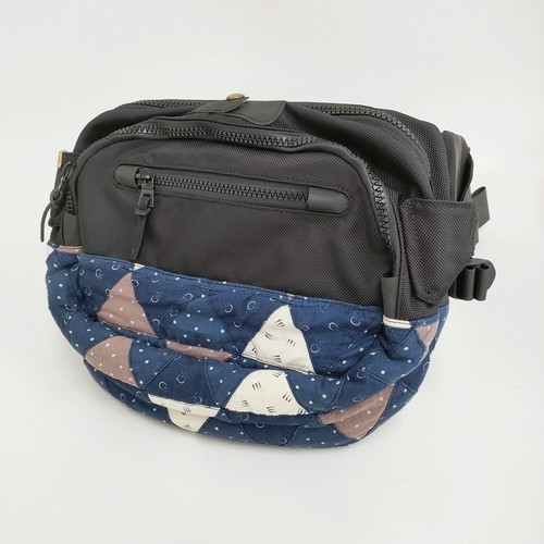 VISVIM BALLISTIC PATCHWORK 8L 0114103003063 Waist bag Black navy 6-0821G♪