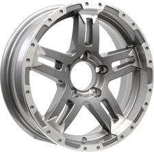 eCustomrim Aluminum Trailer Wheel 15X5 15" 5 Lug 4.5 Center Turismo Gun Metal