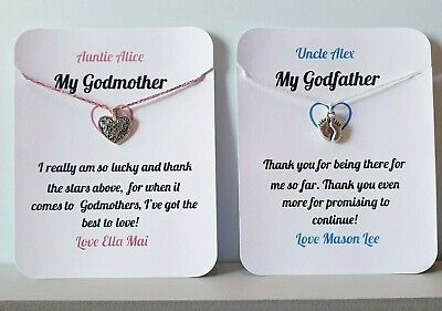 Personalised Thank you for being my Godmother/Godfather/Godparents Card New