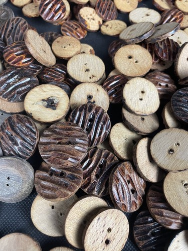 Alter Holz Knöpfe Konvolut Trachten Knöpfe Erbacher Lagerbestand Handarbeit - Bild 2 von 10