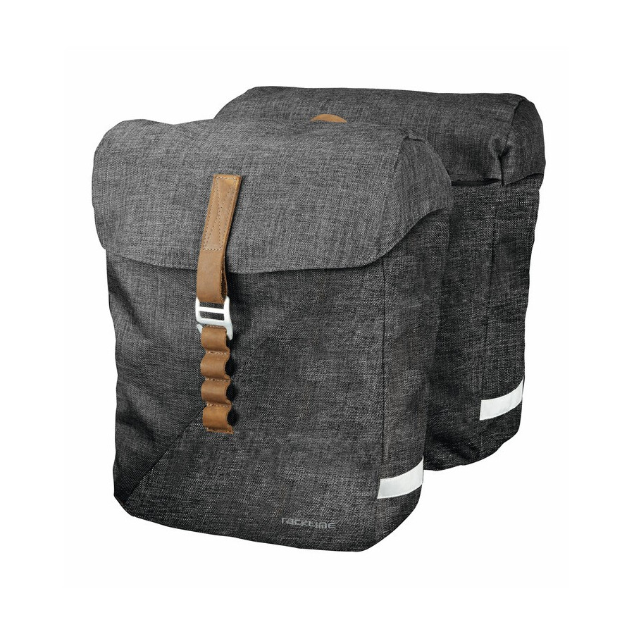 borsa doppia system heda grigio con adattatore snapit Racktime bicicletta