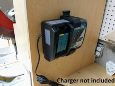 Wall Mount For Makita DC18RC Charger With Optional 18V Battery Mounts