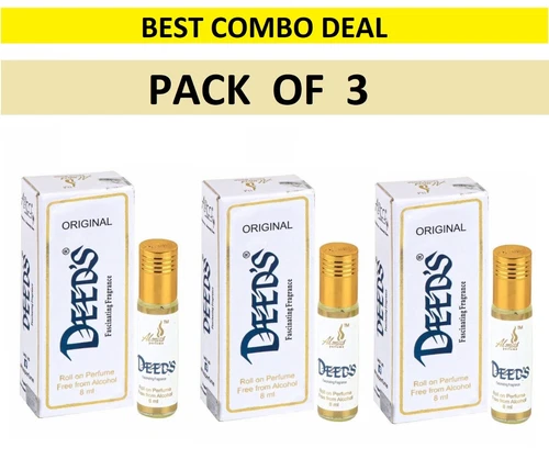 Deeds Attar Fresh Soap perfume roll on oil 0.27 OZ - COMBO DEAL PACK OF 3