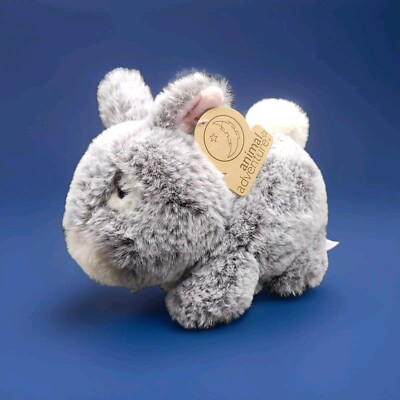 2021 Animal Adventure Gray Bunny Round Rabbit So So Soft Stuffed Plush Easter