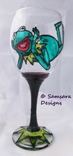 Kermit der Frosch Wein Gin Bier Glas Cartoon Geek Geschenk Muppets