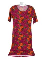 Lularoe Julia Dress Short Sleeve XS Beautiful Multi-Color Flower Pattern Soft