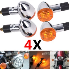 4PCS For Suzuki Boulevard C50 M50 C90 Amber Turn Signal Lights Chrome Bullet 4x