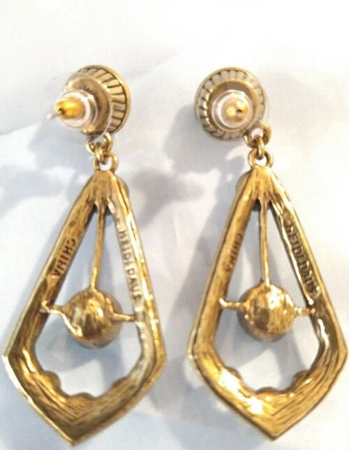 Rare Heidi Daus Clear Diamond Swarovski Crystal Art Deco Hollywood Glam Earrings - Image 3 of 4