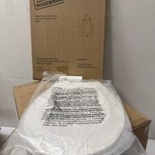 Asiento de inodoro redondo de plástico para almacén de mantenimiento con cubierta, blanco 568320
