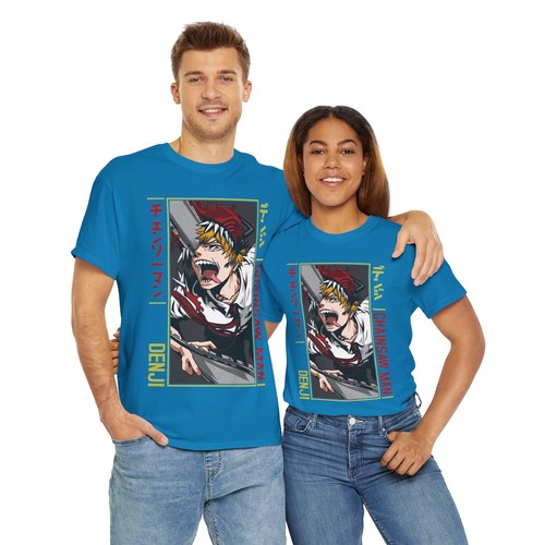 Denji Chainsaw Man Shirt Anime Tee T-Shirt Pochita Horror Manga Otaku Makima CSM - Picture 65 of 116