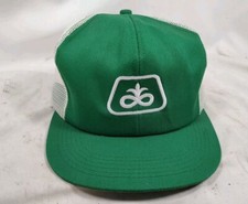 Pioneer Seeds K Products Green w/White Mesh Trucker Snapback Hat Cap USA Made