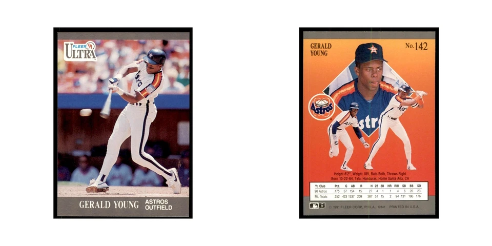 Gerald Young 1991 Fleer Ultra #142 Baseball Cards Baseball Card NM - Image 3 of 3