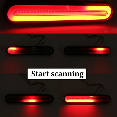 9" Inch Car Red Amber LED Brake Tail Light Bar Turn Signal Flowing