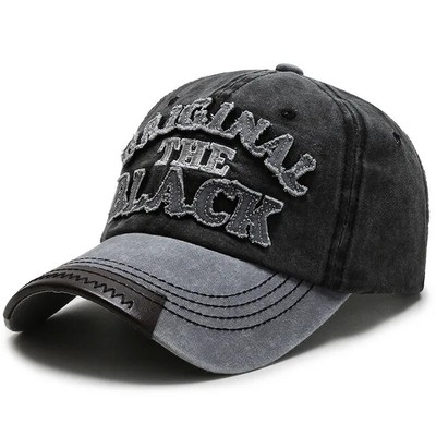 Original The Black Retro Letter Embroidery Baseball Dad Hat  display picture 1