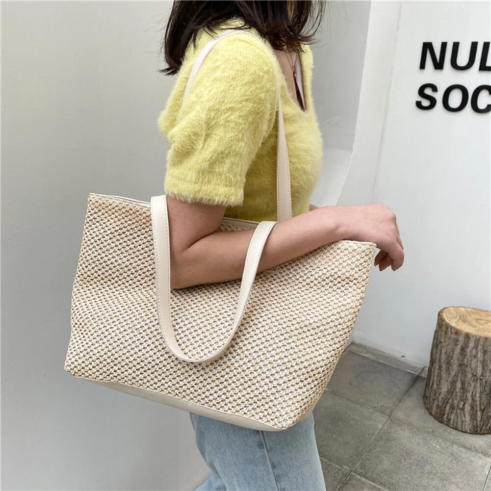 Straw shop shoulder handbags