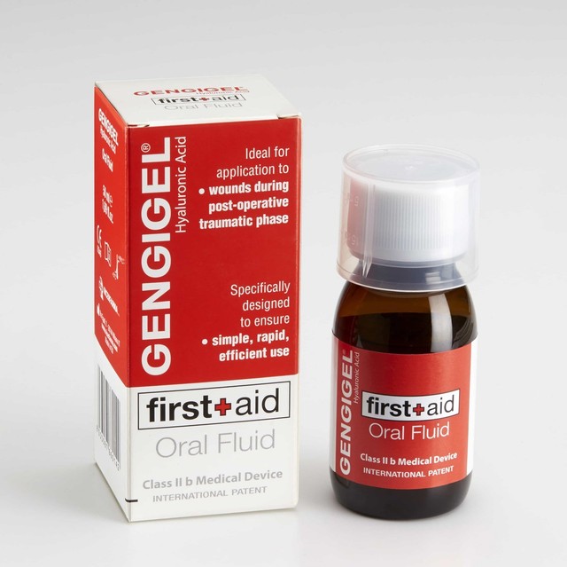 Genigel First Aid Oral Solution 50 ml with HA for mouth wounds, simply