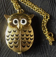 Pendant Necklace Owl Quartz Watch with long chain NEW.