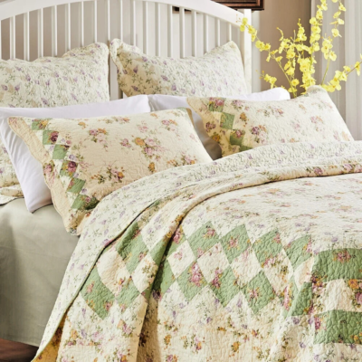British Rose King 3-Piece Cotton Quilt Set QS5472KG-2300 - The Home Depot