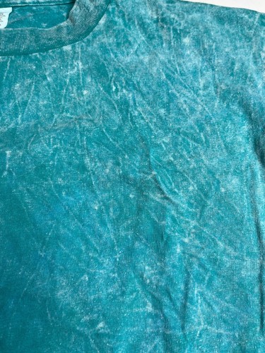 Vtg 90s Teal Reverse Tie Dye Single Stitch T Shirt Sz L USA - Picture 4 of 8