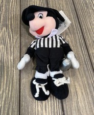 The Disney Store Black White Referee Mickey Bean Bag 9.5  