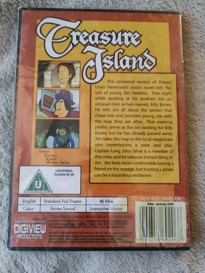 Treasure Island - Animated Classics Collection (DVD) RARE NEW SEALED ❤️❤️❤️ - Image 2 of 3