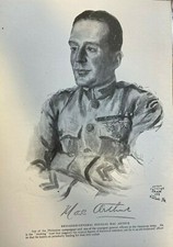 1919 Vintage Magazine Illustration Brigadier General Douglas Mac Arthur