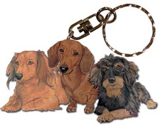 Dachshund Keychain Wooden