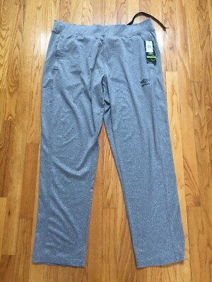 NWT UMBRO Gray Straight Relaxed Fit Comfort Waist Active Pants L